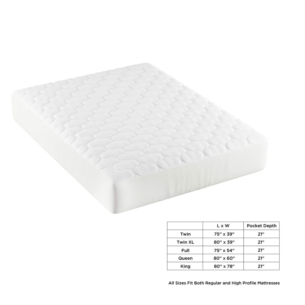 Padded Mattress Cover-100% Cotton Twin Overstuffed Quilted Skirted Bed Protector Topper by Lavish Home
