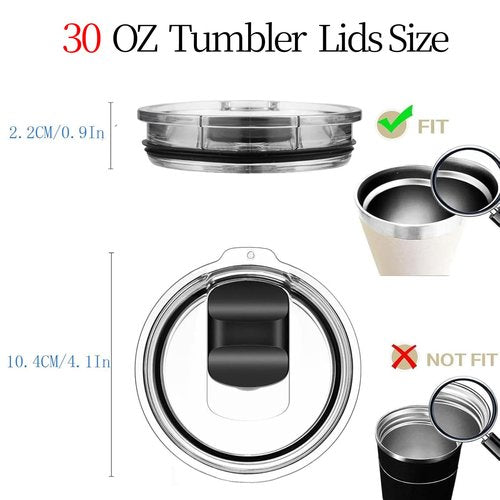 30 oz Tumbler Lids for Yeti, 2 Pcs Replacement Magnetic Spill-Resistant Lids for Yeti 30 oz Tumbler, 14 oz Mug and 35oz Straw Mug with Magnetic Slider Switch, BPA Free