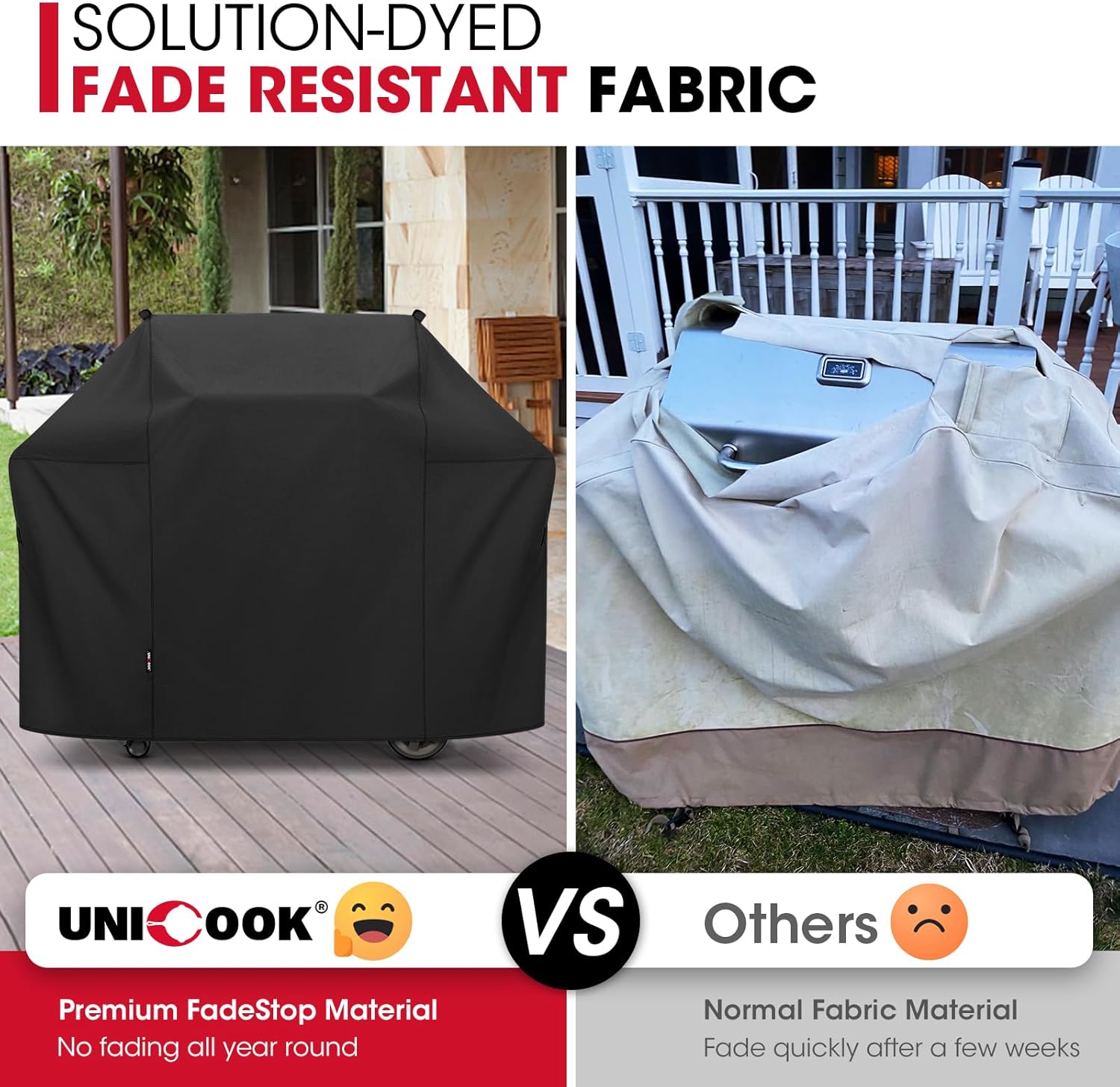 Unicook 52-Inch Grill Cover - Heavy-Duty Waterproof Protection for Weber Spirit 200/300 Series