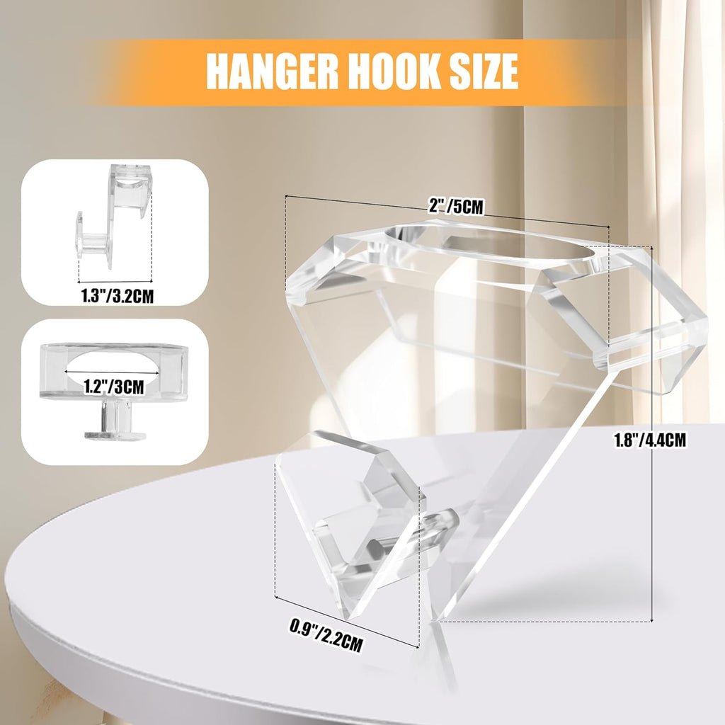 SLMT Space Saving Hanger Hooks - 30 Pack Clear Clothes Connector for Closet Organization