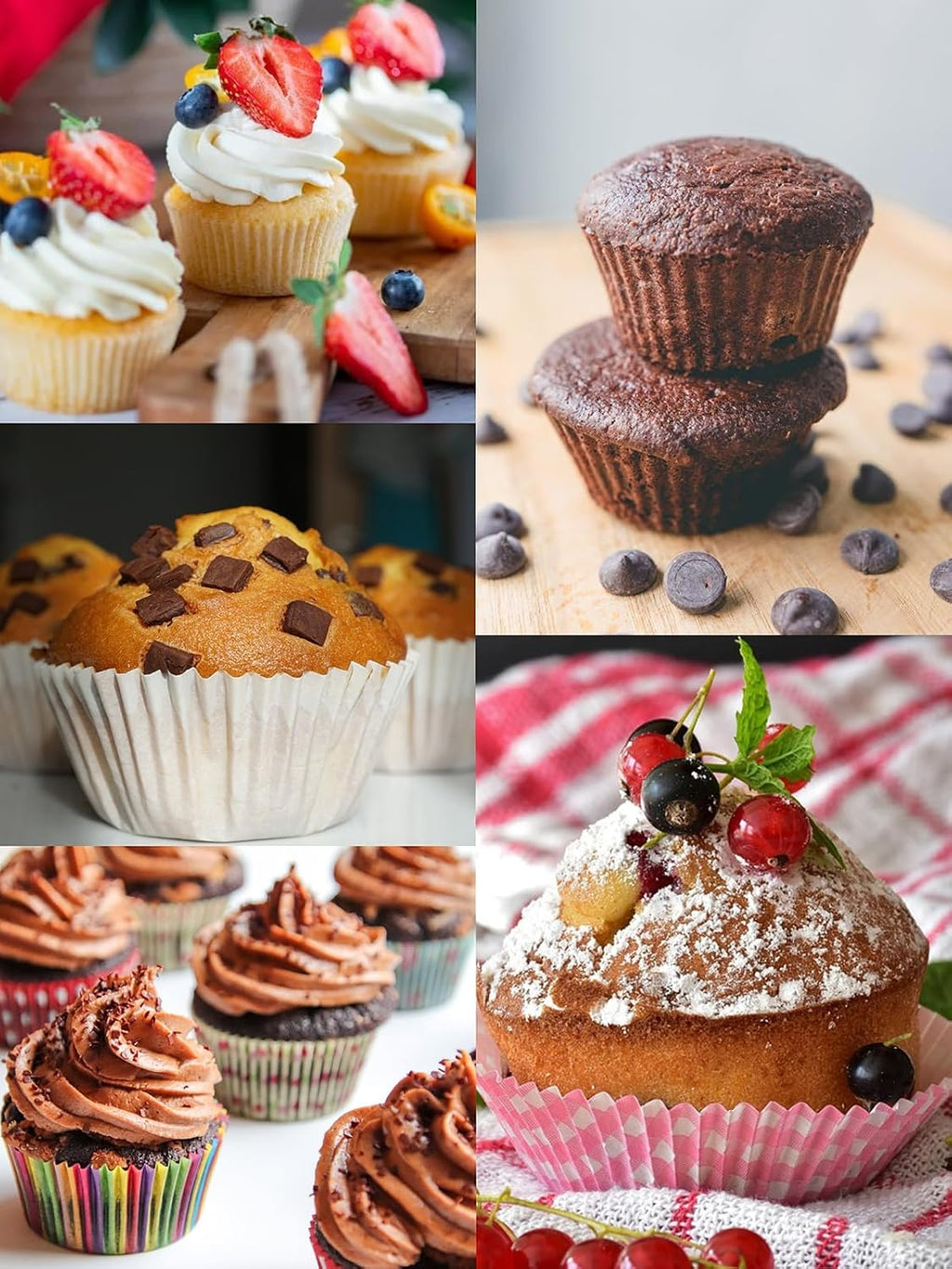 Walooza Nonstick Muffin Cupcake Pan - 6-Cup Baking Tins for Muffins, Cookies & Cheesecakes