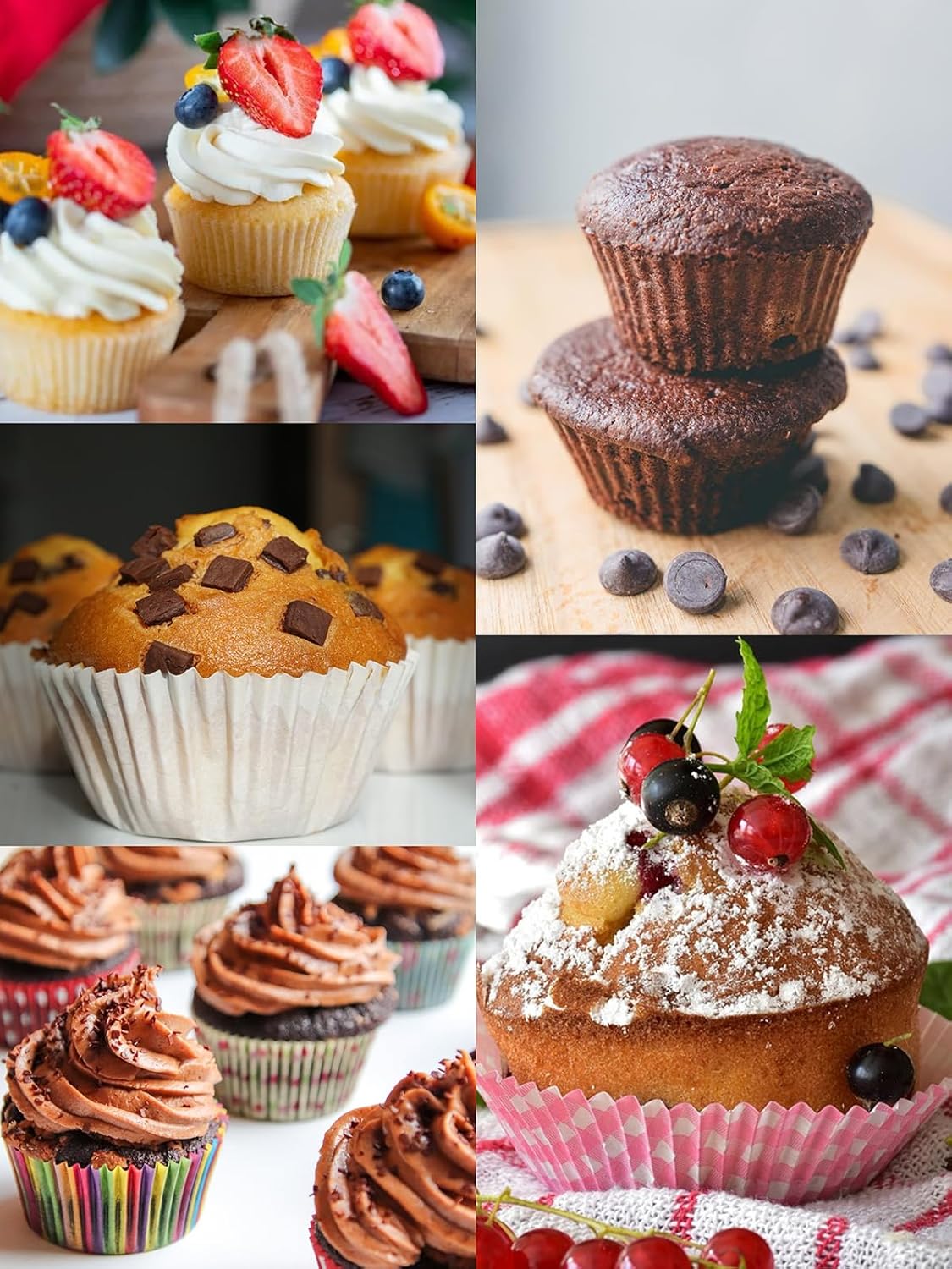 Walooza Nonstick Muffin Cupcake Pan - 6-Cup Baking Tins for Muffins, Cookies & Cheesecakes