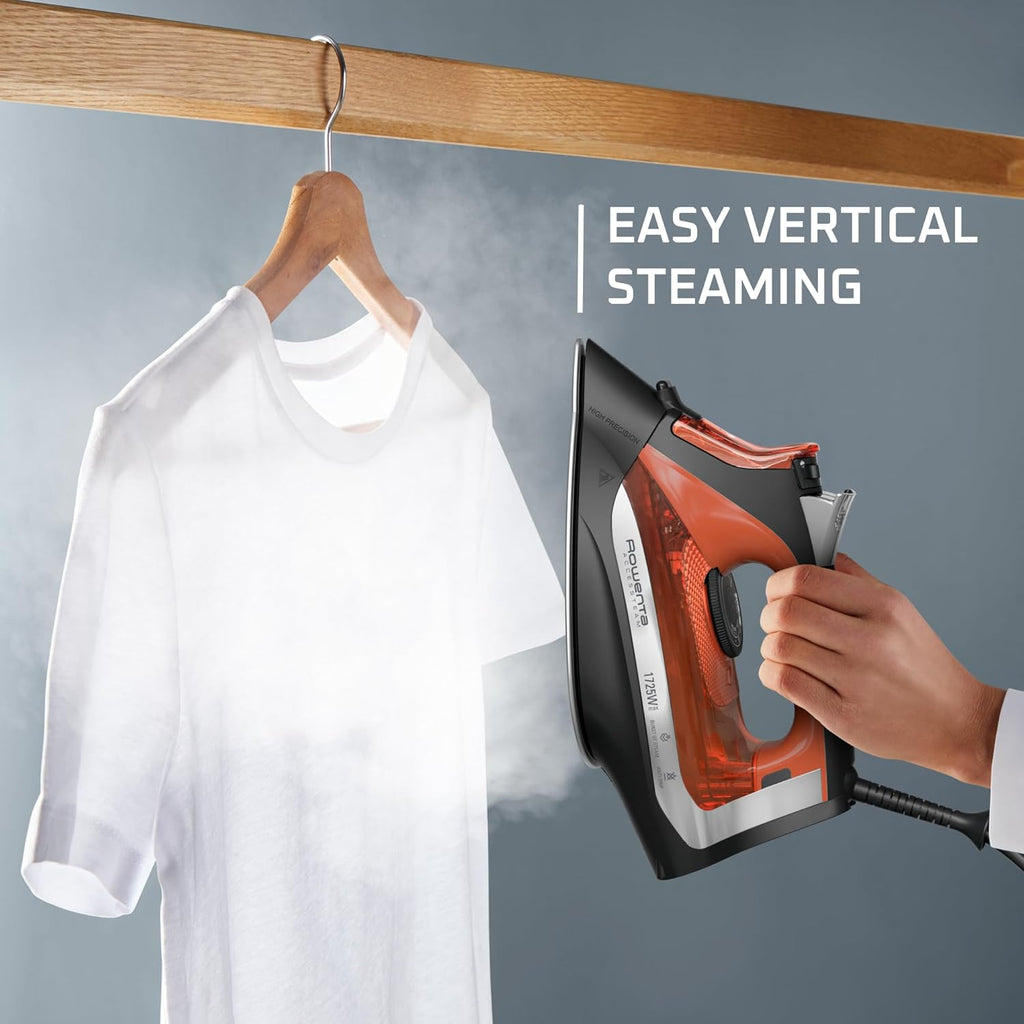 Rowenta Access Steam Iron - Powerful Vertical Steamer with Anti-Drip Protection | Red Finish