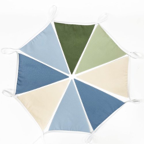 32Ft Blue Green Party Decorations Retro Blue Green Fabric Triangle Banner Flag Banner Pennant Garland Streamers for Graduation Hole in One Wedding Birthday Baby Shower Masters Golf Party Decoration