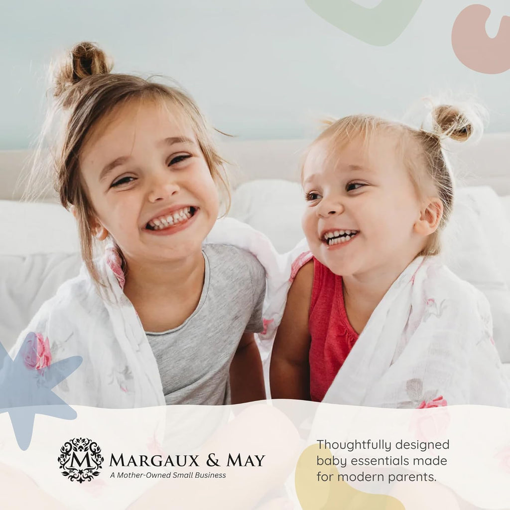 Margaux & May Crib Mattress Protector - 100% Waterproof & Highly Absorbent Quilted Cover | 2 Pack, Oeko-TEX® Certified, Noiseless, Fits 28" x 52" Cribs