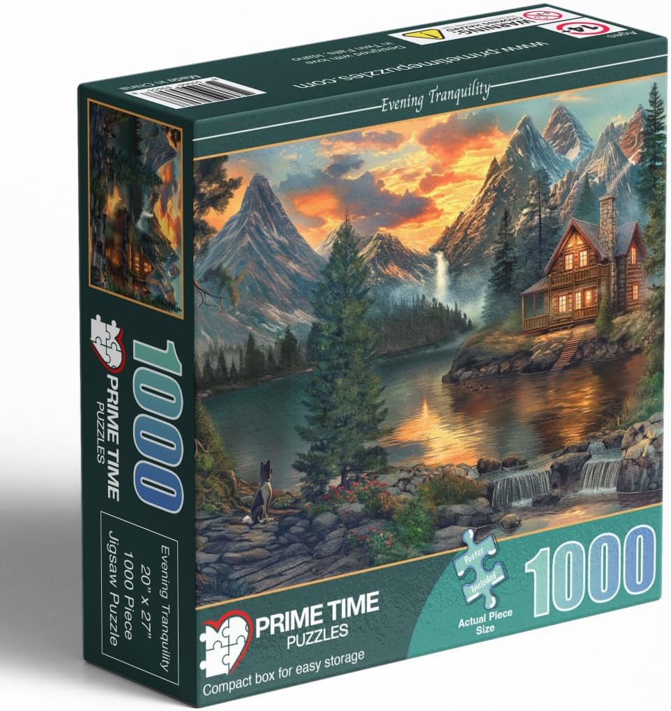 Mountain Cabin Jigsaw Puzzle by Ravensburger | 1000 Pieces - Challenging Game Night Fun - 20x27 Inches