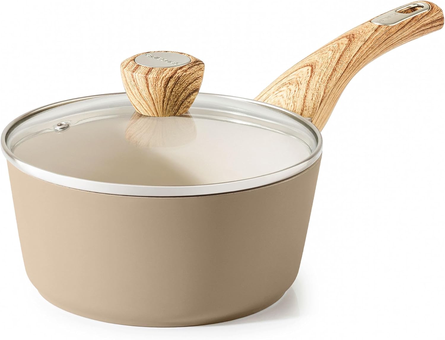 SENSARTE Nonstick Ceramic Saucepan - 1.5 Quart Cooking Pot with Lid & Stay Cool Handle | PFOA Free