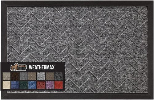 GORILLA GRIP Waterproof All-Season WeatherMAX Doormat - Durable Natural Rubber, 72x24, Easy Clean, Indoor/Outdoor