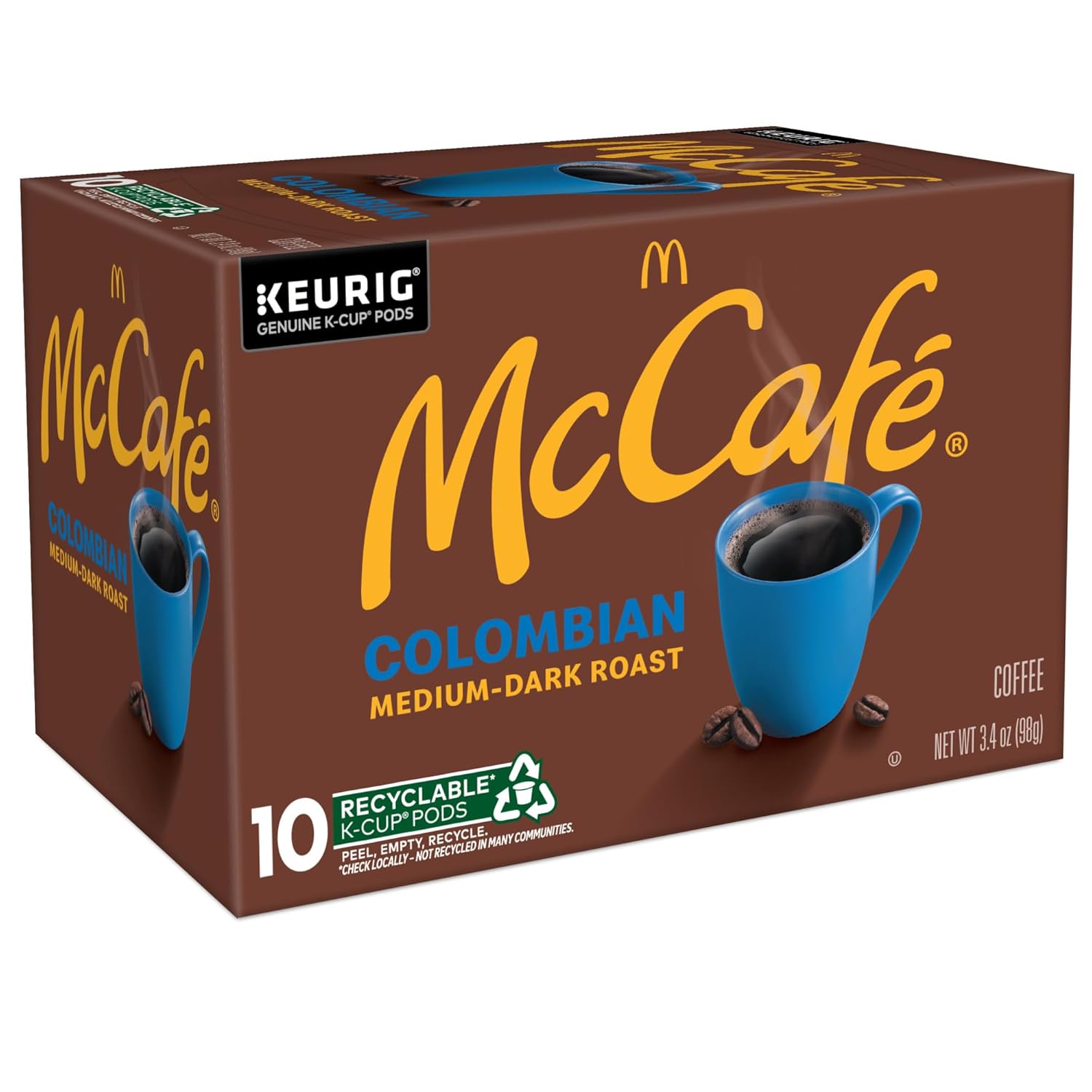 McCafe Colombian Coffee K-Cup Pods - Medium Roast, 60 Count (6 Packs of 10) for Keurig