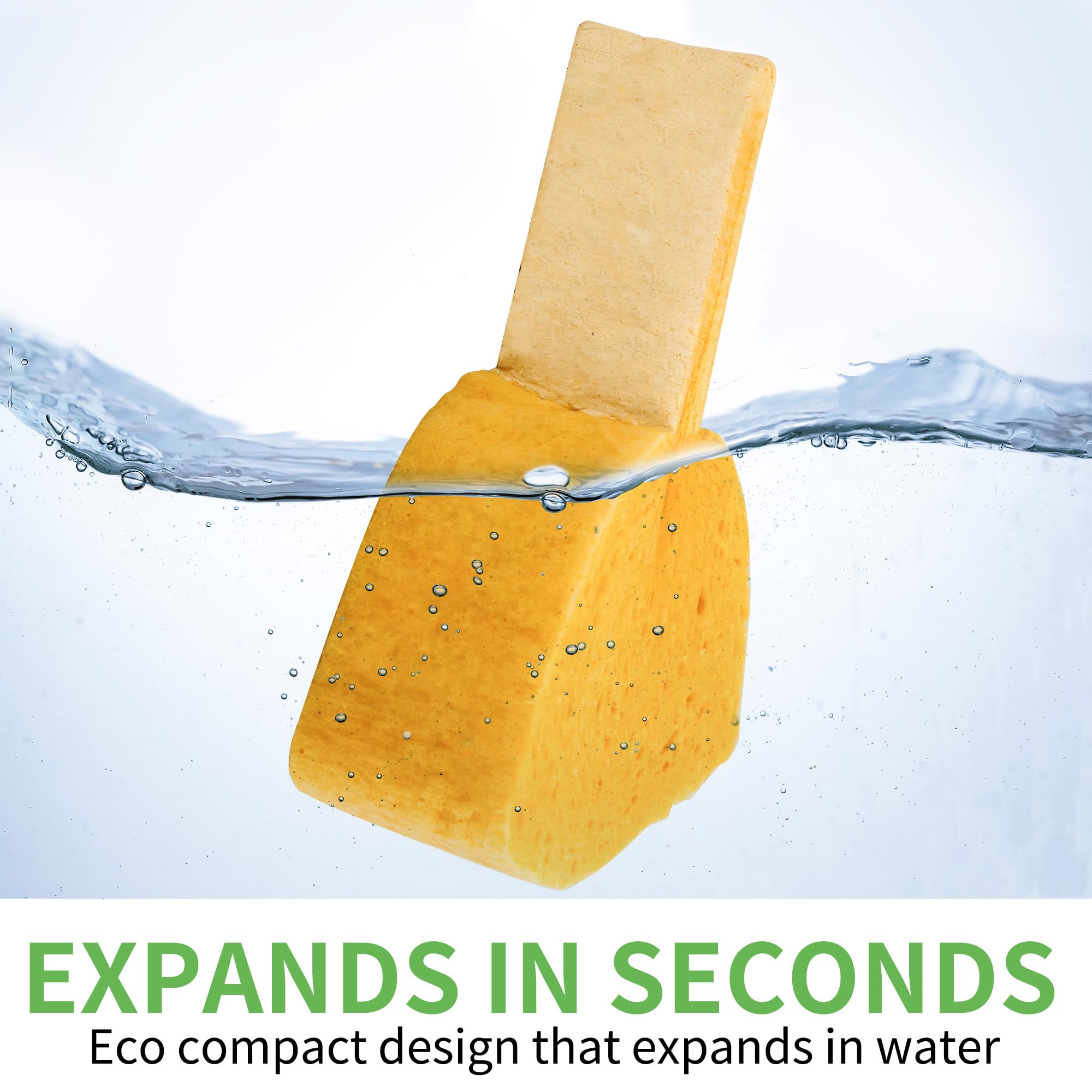 4 Pack Compostable Thicker Pop-Up Sponges - Expanding, Non-Scratch, Plant-Based Dish Cellulose Sponges Car Wash Sponge