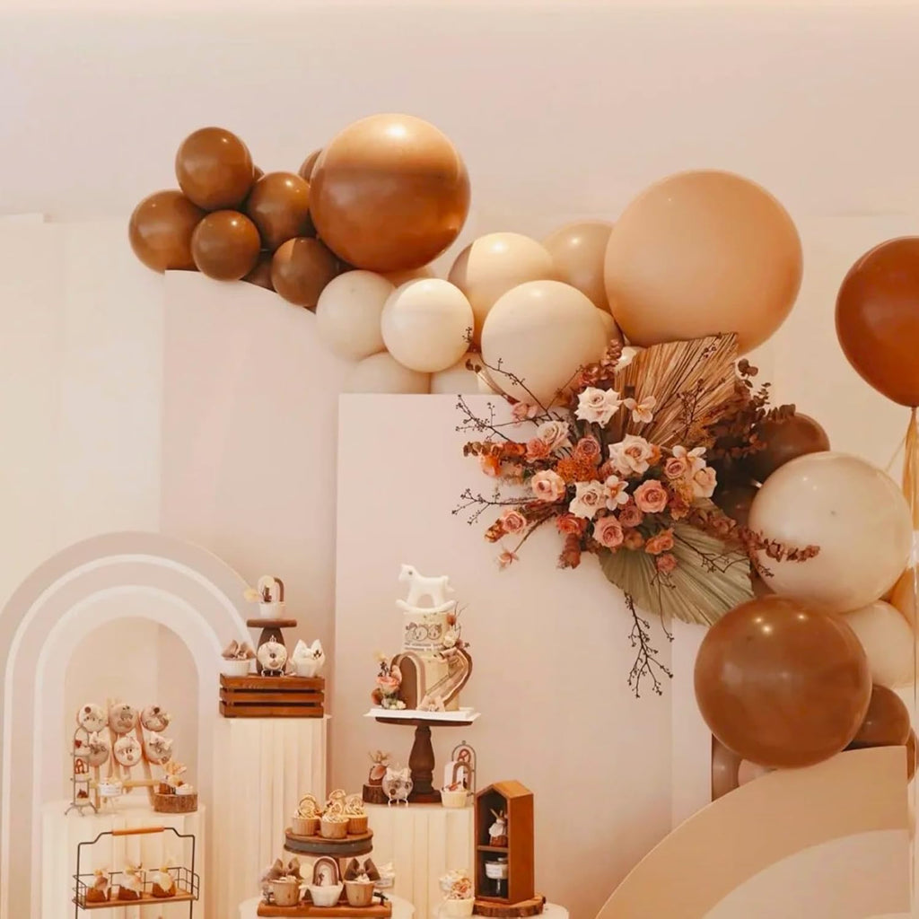 Voircoloria Coffee Brown Balloons - 12-Inch Tan Latex Party Balloons | 66-Pack for Weddings & Celebrations