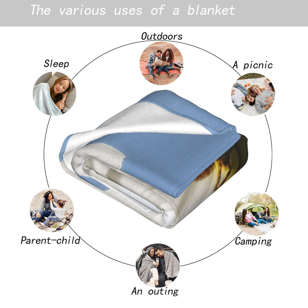 MIEPOS Cute Otter Throw Blanket - 50x60in,Ultra Soft, Cozy Lightweight Flannel,Sea Otters Ocean Blankets - Gifts for Kids & Nature Lovers,for Couch Travel,Home Living Room Decor