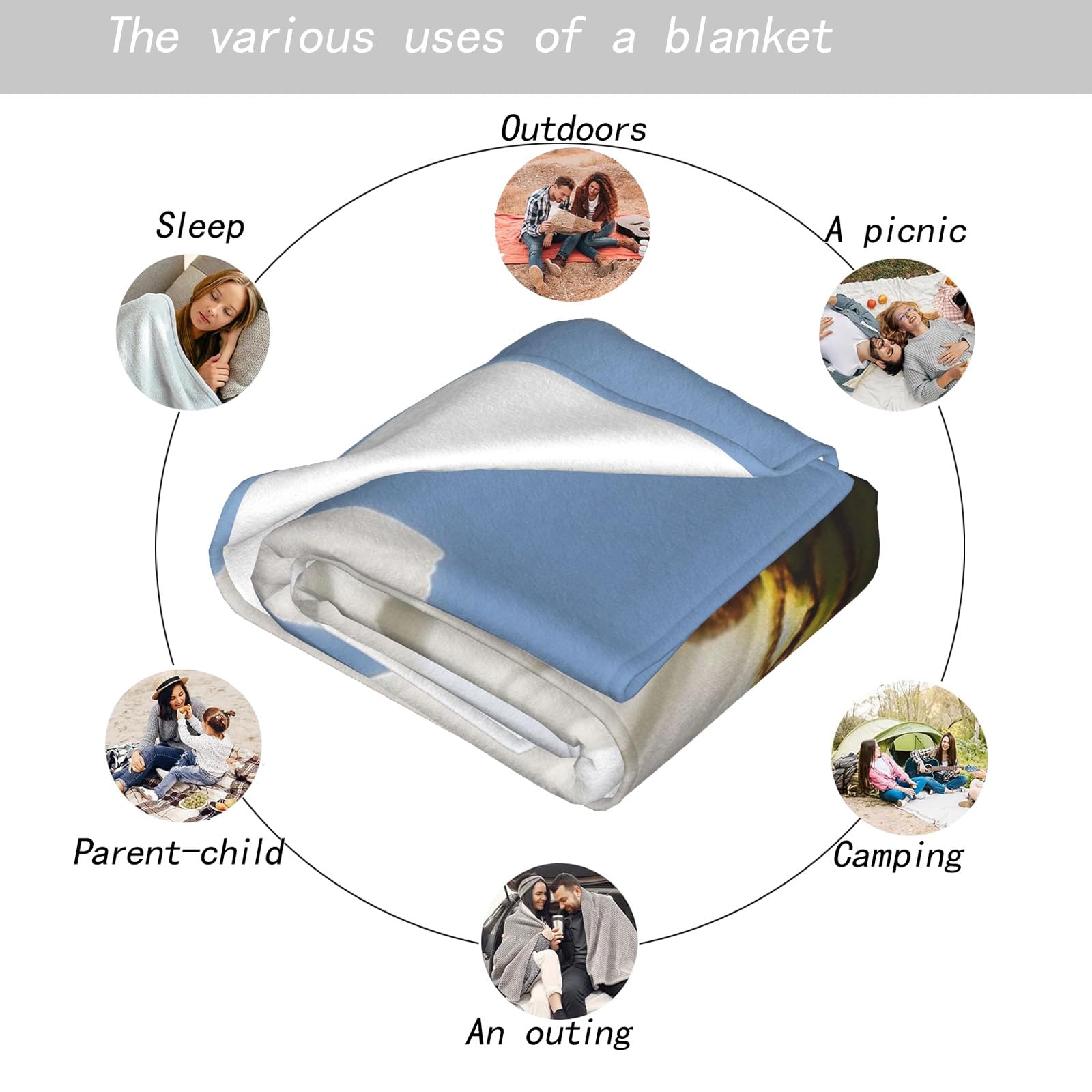 MIEPOS Cute Otter Throw Blanket - 50x60in,Ultra Soft, Cozy Lightweight Flannel,Sea Otters Ocean Blankets - Gifts for Kids & Nature Lovers,for Couch Travel,Home Living Room Decor