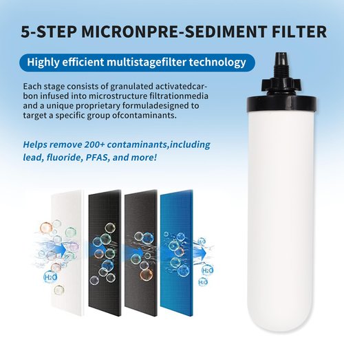 YKMGON 4 PACK 7" Gravity Drinking Water Ceramic Replacement Candle Element Filter with Activated Carbon, 7-Inch Gravity Water Replacement Filter for Basic Gravity Water Filter