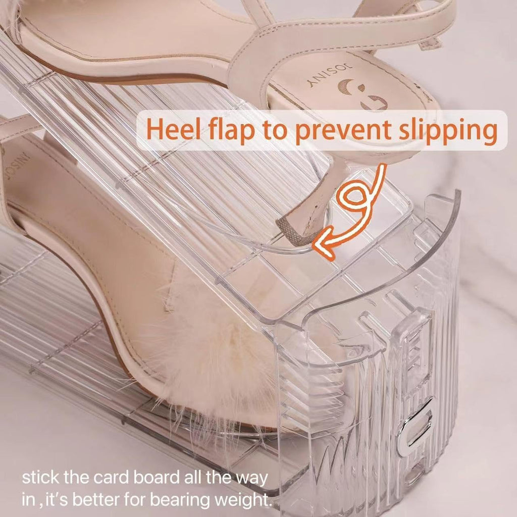 Uni HIMO Shoe Stacker Shoe Rack Organizer for Closet Space Saver Storage Shoe Holder Organization (Transparent, 6 pack)