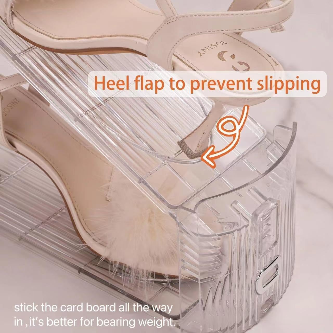 Uni HIMO Shoe Stacker Shoe Rack Organizer for Closet Space Saver Storage Shoe Holder Organization (Transparent, 6 pack)