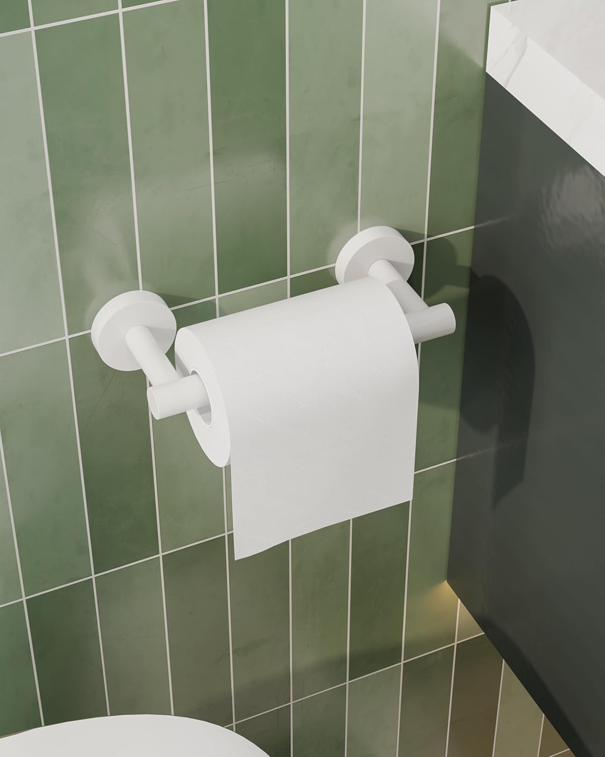 RARXTR Toilet Paper Holder - Wall-Mounted SUS304 Stainless Steel with Pivoting Double Post - Brushed Brass Finish