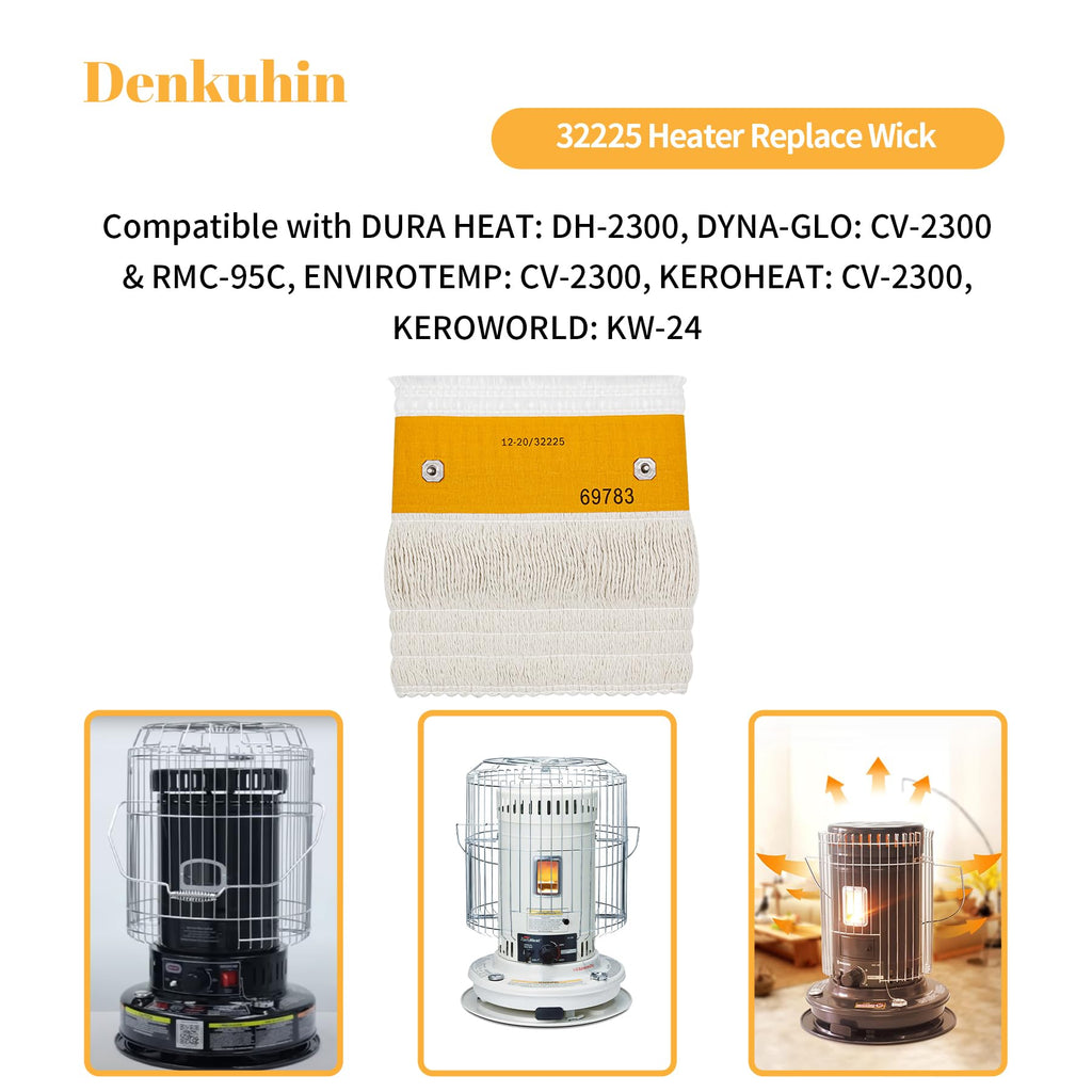Denkuhin 32225 Kerosene Heater Wick Replacement for Kero World KW-24 (A-H), Dyna-Glo RMC-95C, DURAHEAT DH2300, Heating Wicks for Cotton/Fiberglass