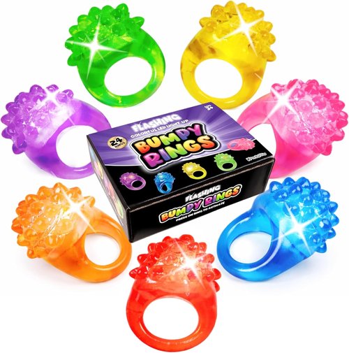Kangaroo LED Light-Up Rings - Colorful Flashing Finger Lights | 24 Pack Party Favors for Kids