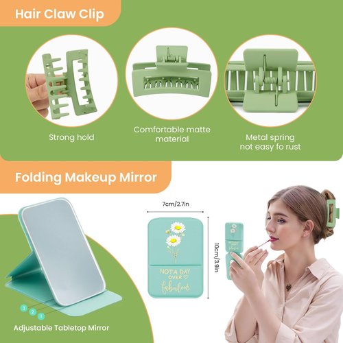 Uongeod Birthday Gifts for Women Her Teen Girls，11PCS Birthday Basket for Women Green Happy Birthday Gift Box for Mon Wife Daughter Aunt Sister Best Friend Coworkers