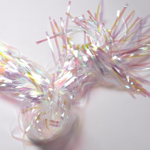 BRAVESHINE Iridescent Foil Fringe Backdrop - 2 Pack 3.2x6.5ft Holographic Tinsel Curtains for Parties