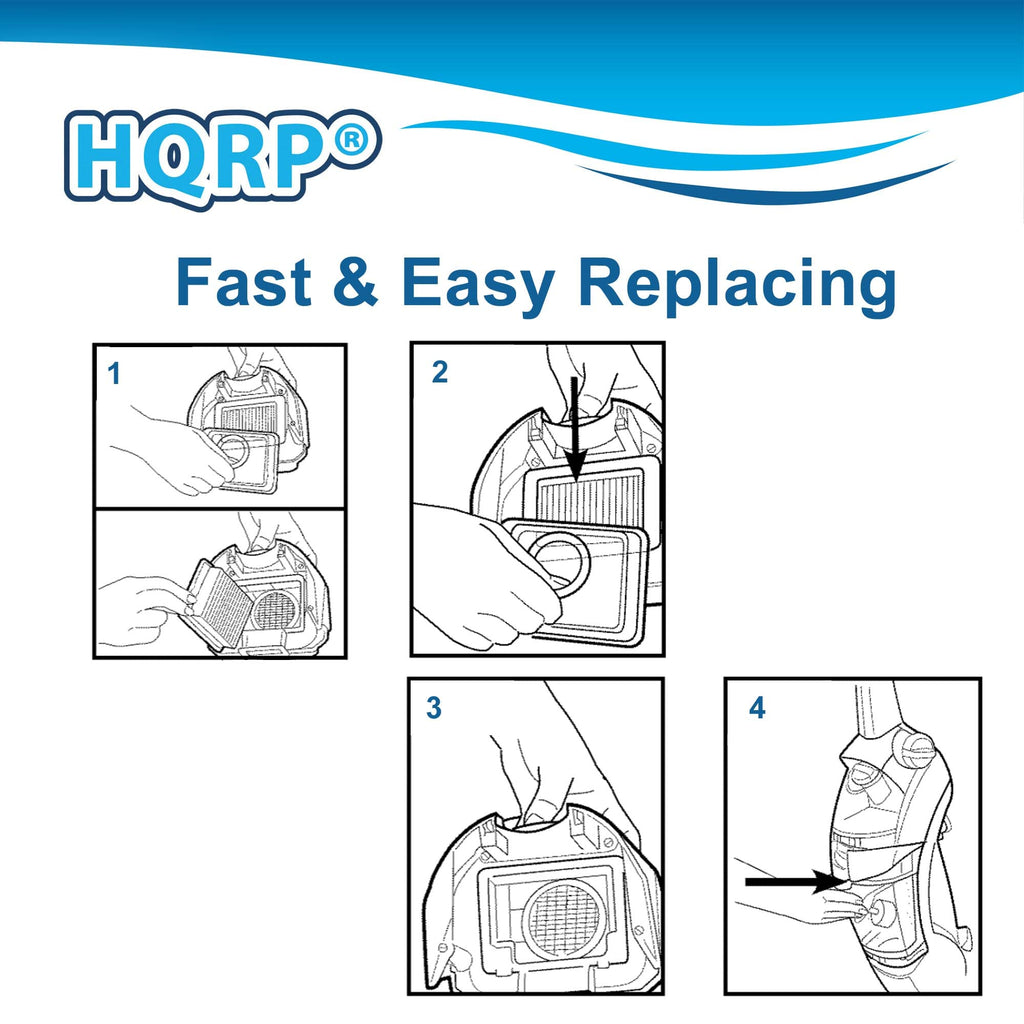 HQRP 2-pack Filters compatible with Hoover FloorMate FH40000, FH40010, FH40010B, FH40030, FH40011B, FH40020TV SpinScrub Hard Floor Upright Vacuum Cleaner, parts 40112050/59177051
