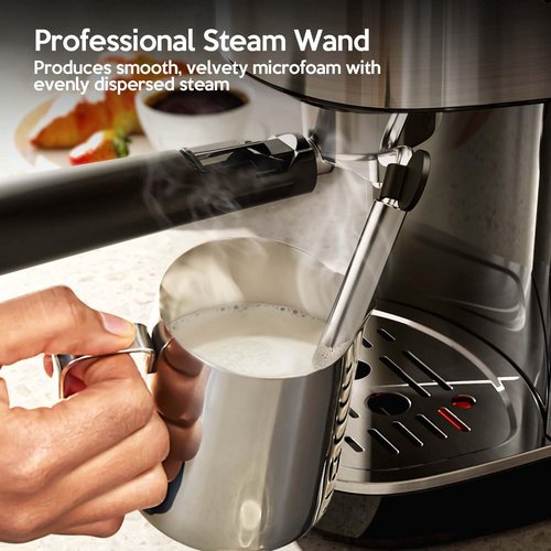 Havato 20 Bar Espresso Machine Semi-Automatic, Professional Coffee Maker with Milk Frother Steam Wand & 45OZ Removable Water Tank, Home Barista System for Cappuccino, Latte, Americano-Stainless Steel