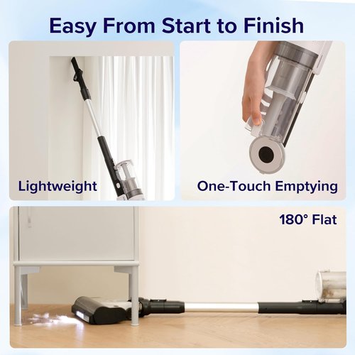 LEVOIT Cordless Vacuum Cleaner - Powerful Suction & Tangle-Resistant Design | 50-Minute Runtime, Lightweight & Versatile for Carpet & Hard Floors