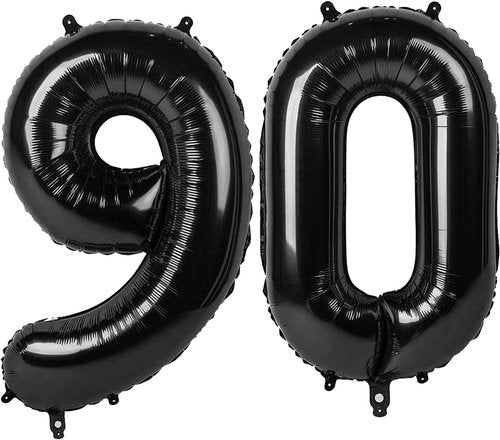 Black Number 90 Balloon - 40 Inch 90th Birthday Decorations for Men & Women | Perfect Party Supplies