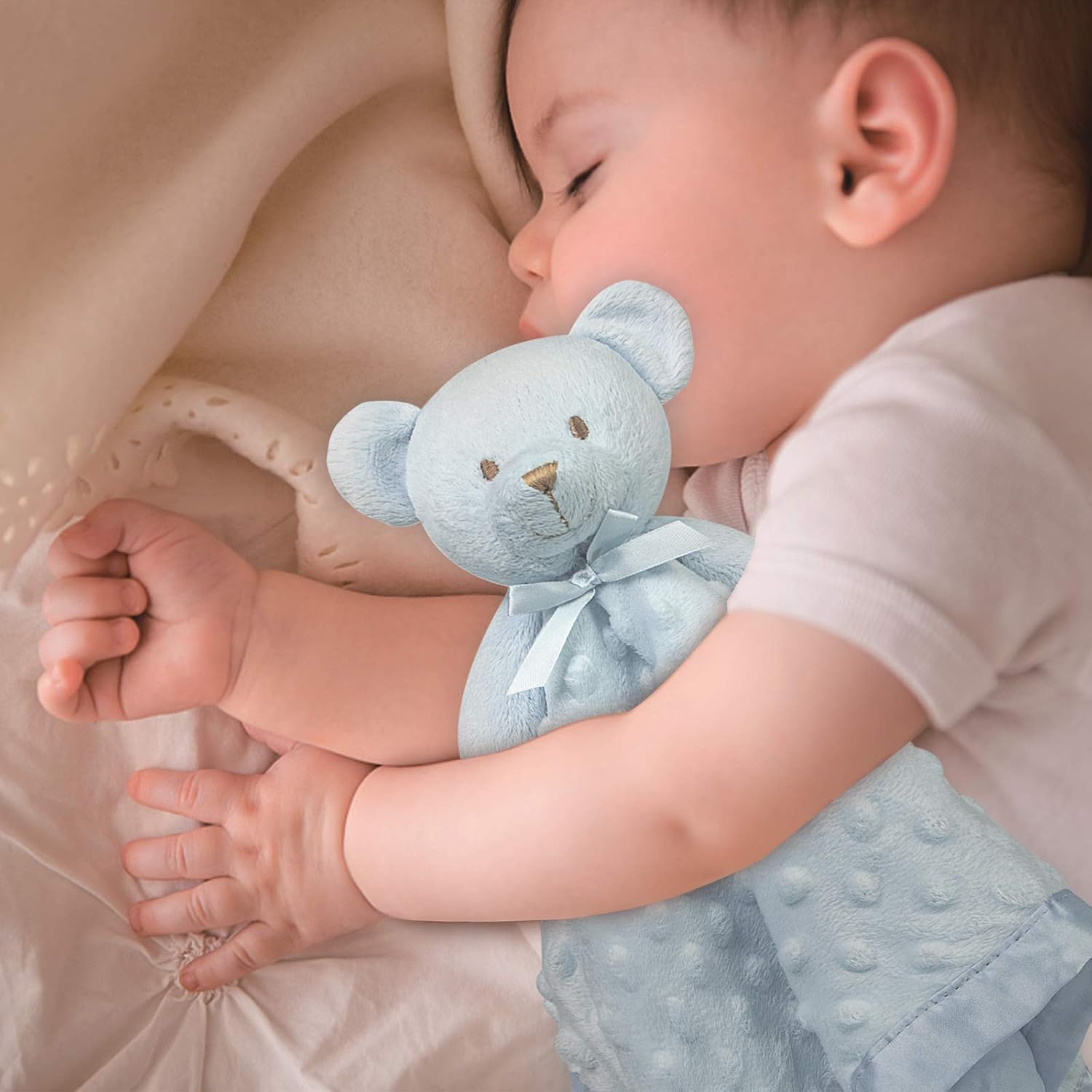 Pro Goleem Security Blanket - Elephant & Bear Design, Soft & Cozy 16-Inch Size