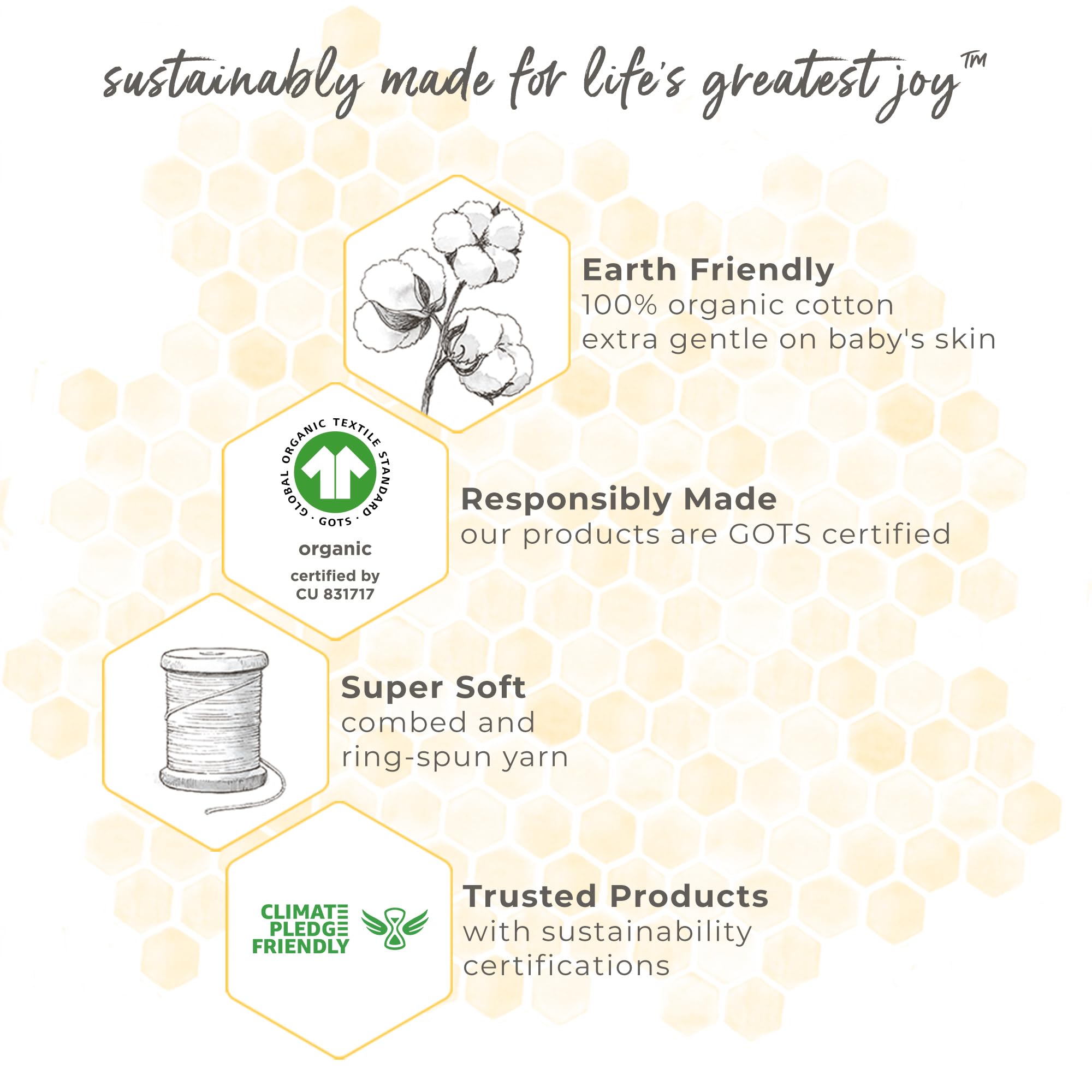 Burt's Bees Baby Infant Receiving Blankets, Made with 100% Organic Cotton, Stretchy and Soft Honey Bee Newborn Swaddle Blanket - Size 29 x 29 Inches - 2 Pack Set