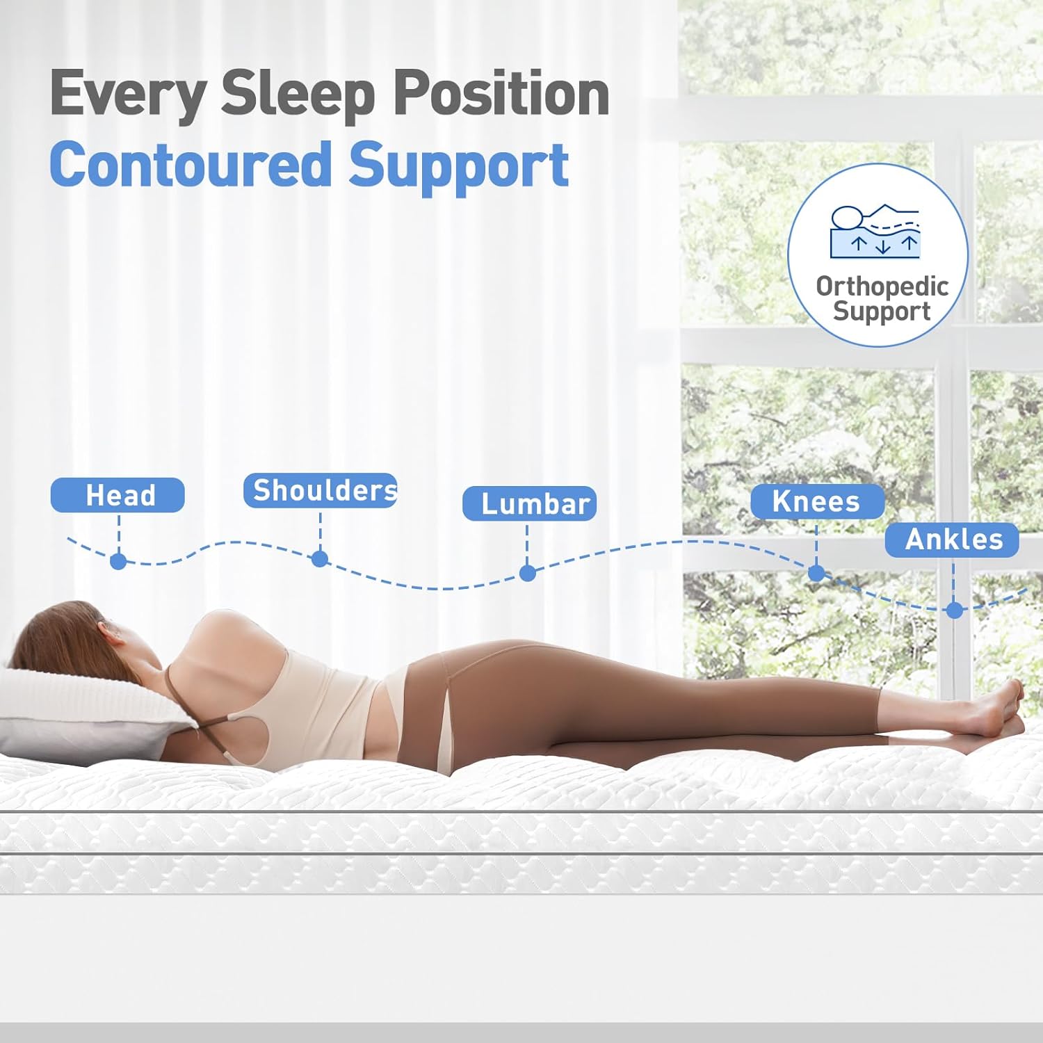 Skiennix Dual Layer Memory Foam Mattress Topper - 3 Inch Cooling Gel & Pillow Top | Twin Size, Deep Pocket 8-21 Inch