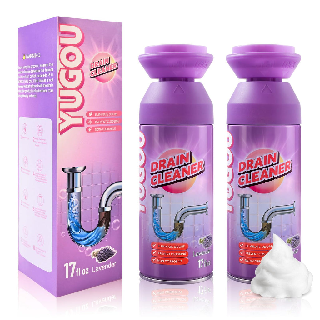 Yugou Foaming Sink Drain Cleaner Deodorizer& Clog Remover (Floral, 2pcs)