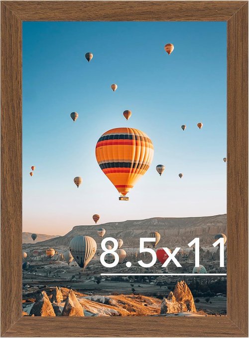 JCJMY 8.5x11 Inch Picture Frame - Brown Certificate & Poster Frame for Wall or Tabletop Display