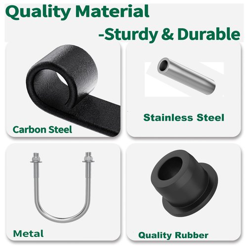 10L0L Golf Cart Heavy Duty 4-Leaf Rear Leaf Spring Kit for Club Car Precedent/Onward/Tempo 2004-up, with Bushings Sleeves U Bolts, Replace OEM 102509301 102513001