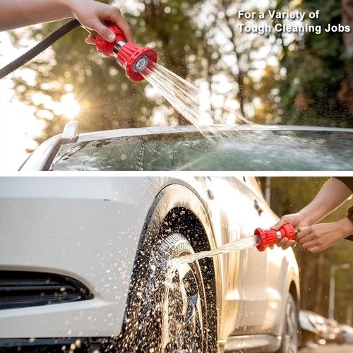 FANHAO Heavy Duty Fireman Style Garden Hose Nozzle - Adjustable High Pressure Sprayer for Car Washing & Lawn Care