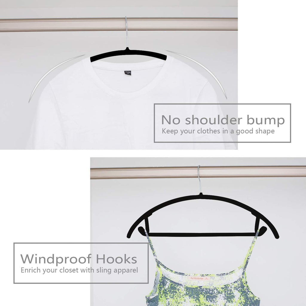 MIZGI Premium Velvet Hangers - Heavy-Duty Non-Slip Suit Hangers with Chrome Hooks | 50 Pack, Space-Saving Design