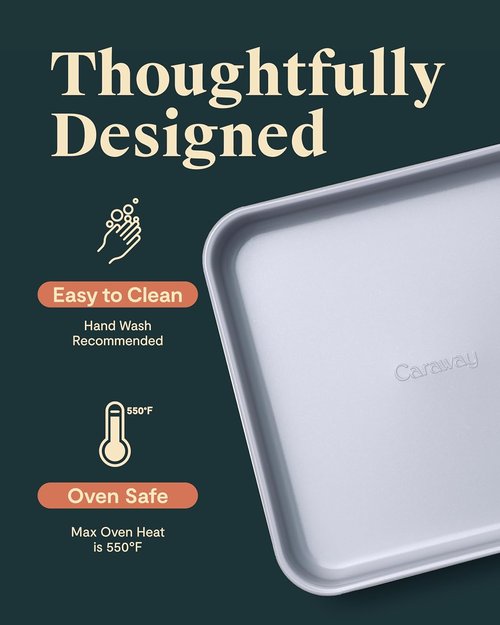 Caraway 9” Square Cake Pan Duo | Non-Stick Ceramic Coating - Chemical-Free - Ideal for Brownies & Lemon Bars - Black