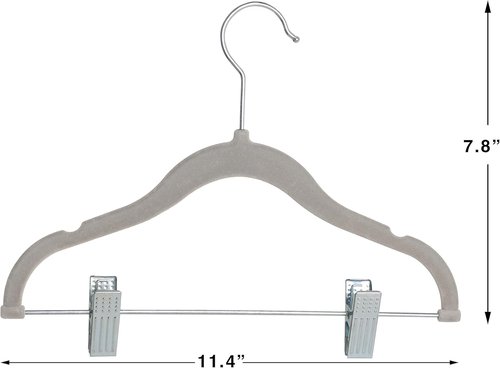 Finnhomy Velvet Non-Slip Baby & Kids Clothes Hangers - 20-Pack Heavy-Duty Space-Saving Gray