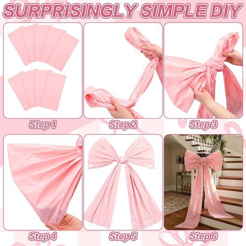 Frienda Giant Pink Wall Bows - 9 Pcs Large DIY Decorations for Baby Showers & Weddings