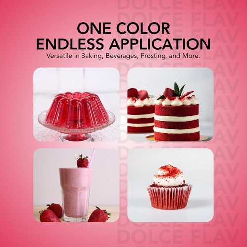 Dolce Flav Natural Red Food Coloring - Vivid Plant-Based Dye from Beets | 2 oz Water-Soluble Liquid for Baking & Drinks | No Artificial Dyes | Kosher & USA-Made