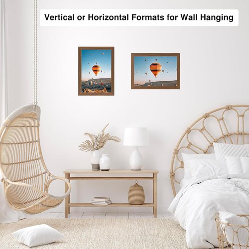 JCJMY 8.5x11 Inch Picture Frame - Brown Certificate & Poster Frame for Wall or Tabletop Display