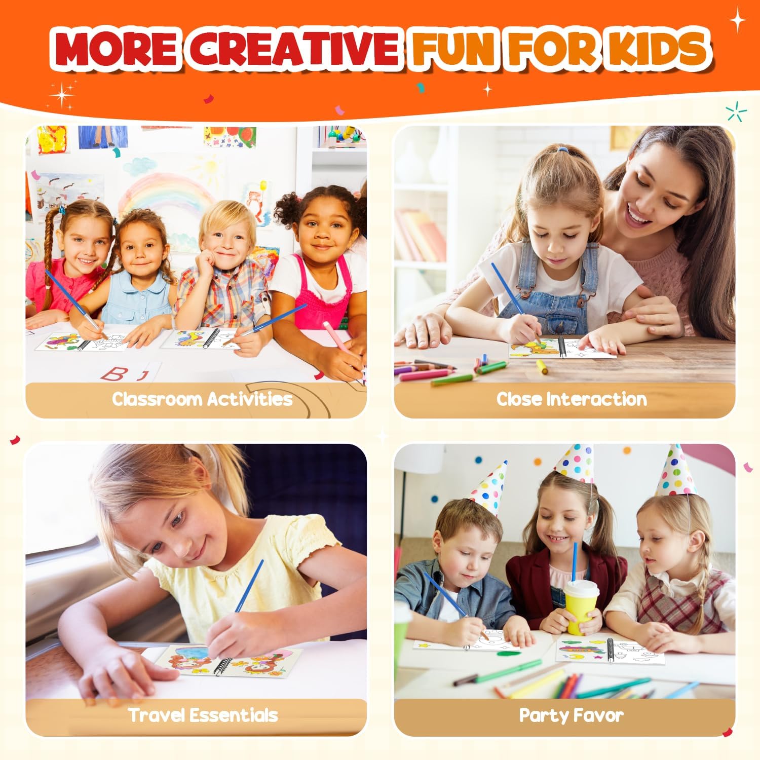 ZMLM 24 Mini Water Coloring Books for Kids - Perfect Easter Basket Stuffers for Ages 4-8