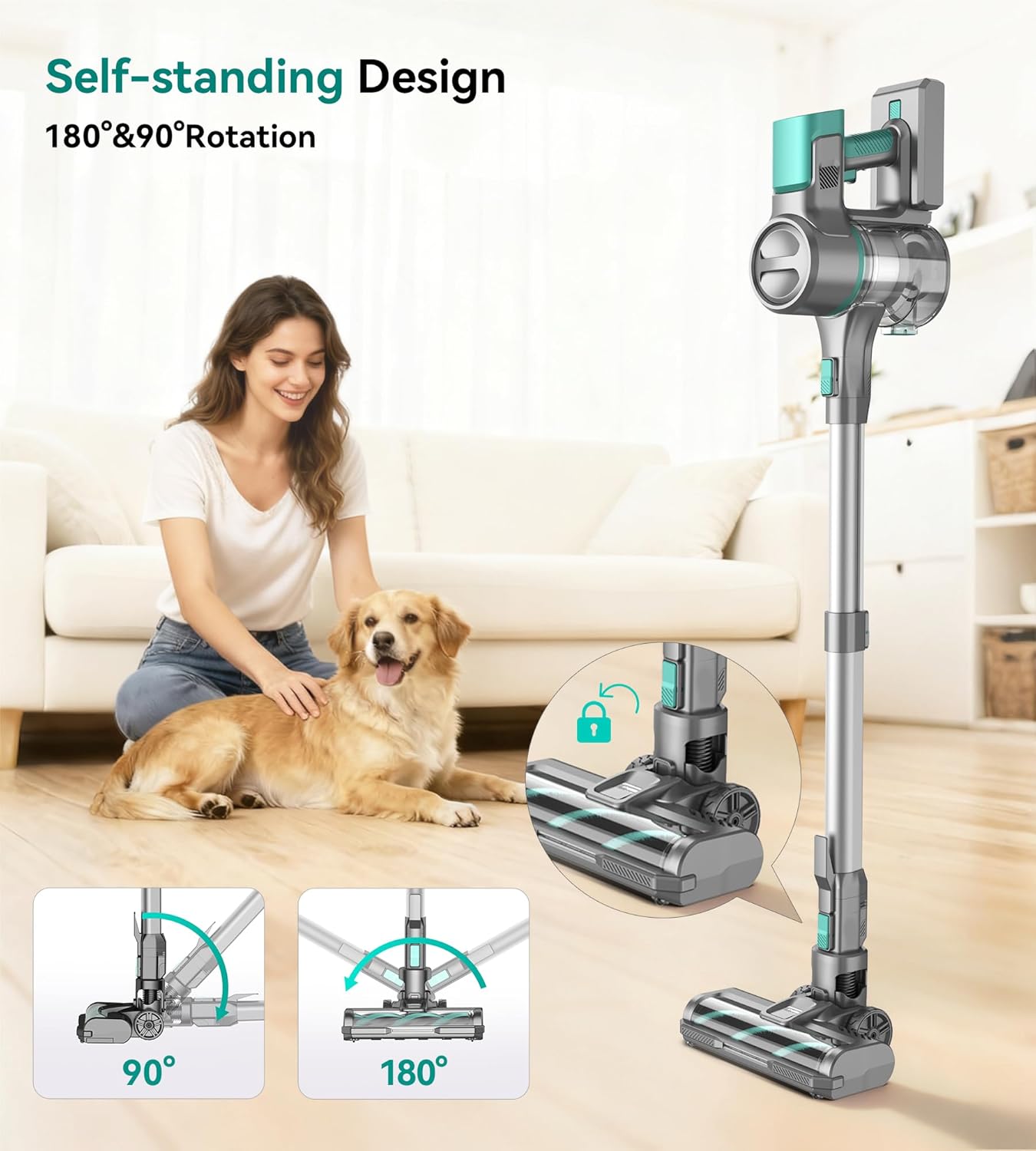 S10K Cordless Vacuum Cleaner - Powerful 55Kpa Suction | Lightweight, Rechargeable, Self-Standing for Home Use