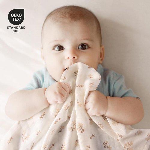 GLLQUEN Baby Muslin Swaddle Blankets - Soft & Breathable 4-Pack (35" x 40") | Perfect Newborn Gift