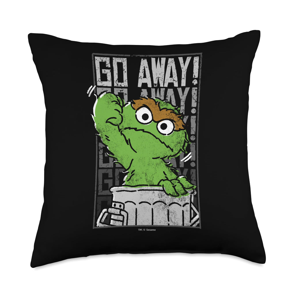 Sesame Street Oscar the Grouch Go Away Throw Pillow