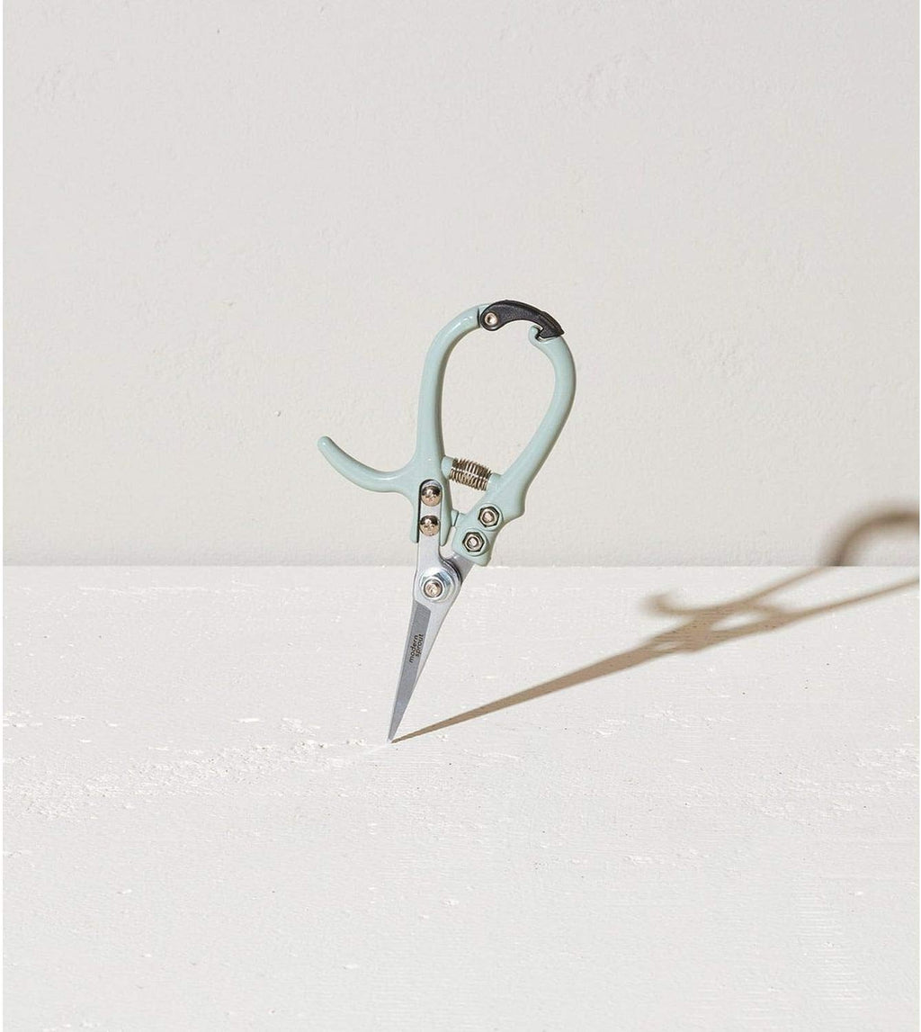 Modern Sprout Pruning Shears - Lightweight Herb Snipping Scissors with Easy Lock | Carbon Steel Blade, Green