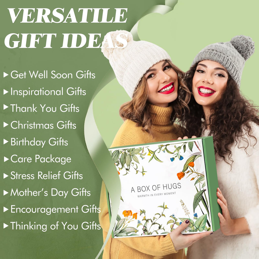 Suhctuptx Self Care Gifts for Women, Get Well Soon Basket Birthday Gifts for Women Care Package, Thinking of You Box w/Blanket, Christmas A Leafy Gift of Care for Mom Her Sister Friend
