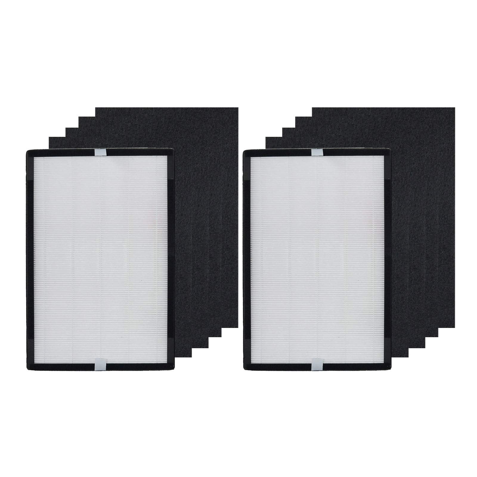 PUREBURG FLT5600 Replacement Filter Set Compatible with GermGuardian AC5600WDLX AC5600W AC5600WFL Air Purifier FLT56CB4 Filter N, Pack of 2, H13 True HEPA Activated Carbon