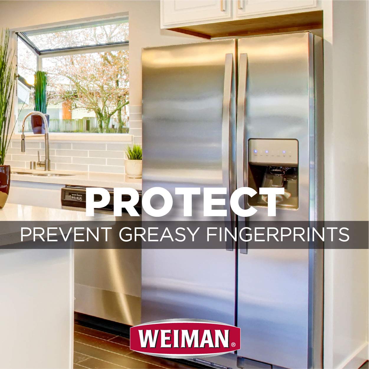 Weiman Stainless Steel Cleaner and Polish - Streak-Free Shine for Refrigerators, Dishwasher, Sinks, Range Hoods and BBQ grills, 22 Fl Oz